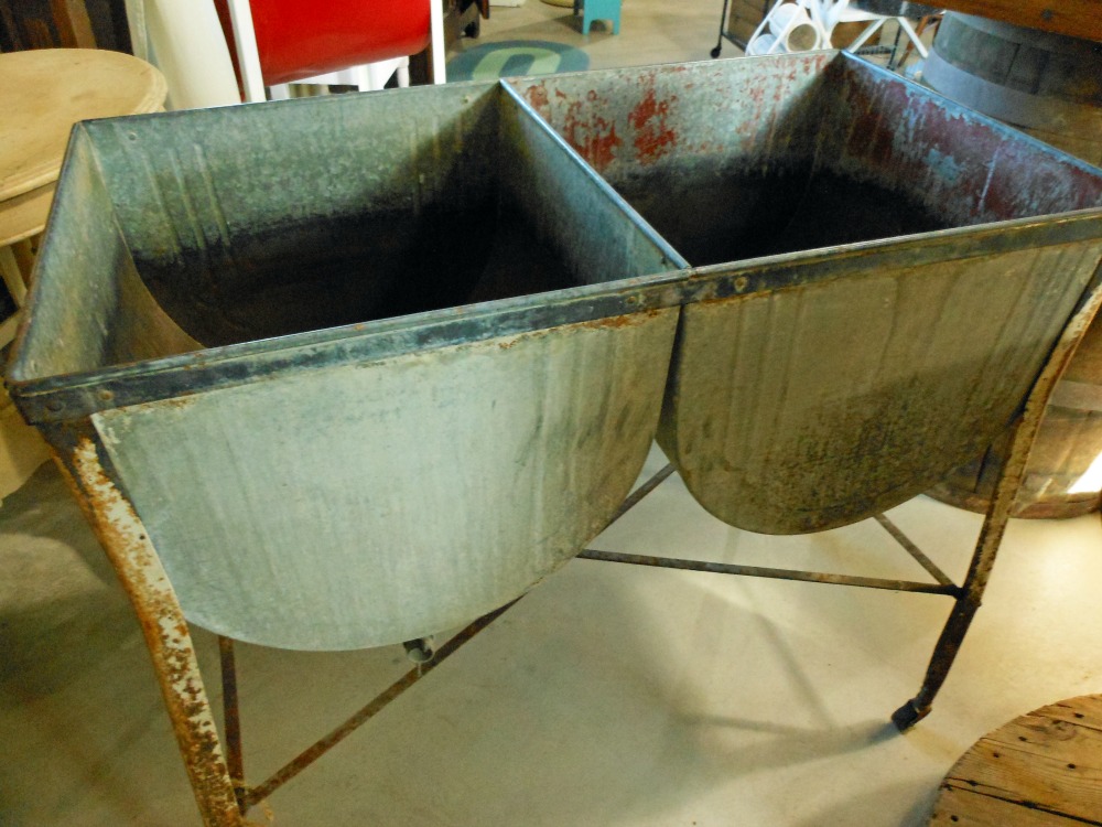 Double Galvanized Wash Tubs On Stand Buckeyes Bluegrass